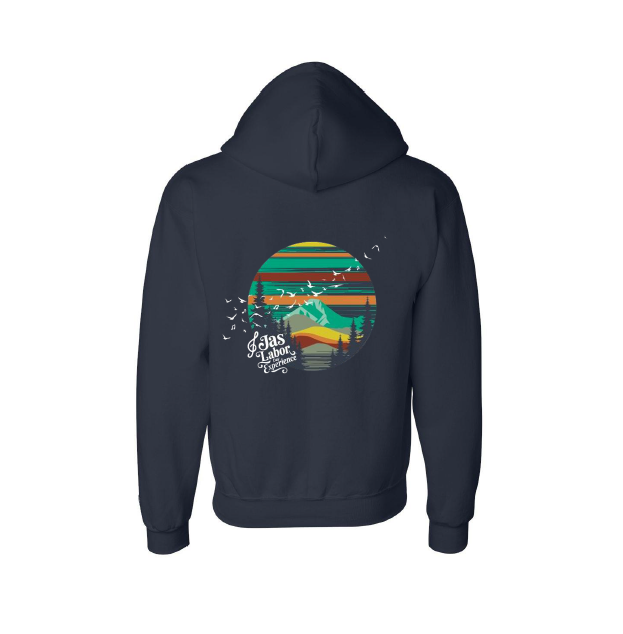 2025 Blue Zip-Up Labor Day Hoodie