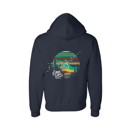 2025 Blue Zip-Up Labor Day Hoodie