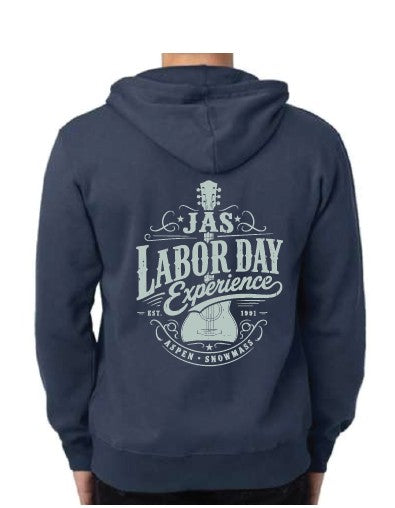 2026 Guitar Blue Zip-Up Labor Day Hoodie
